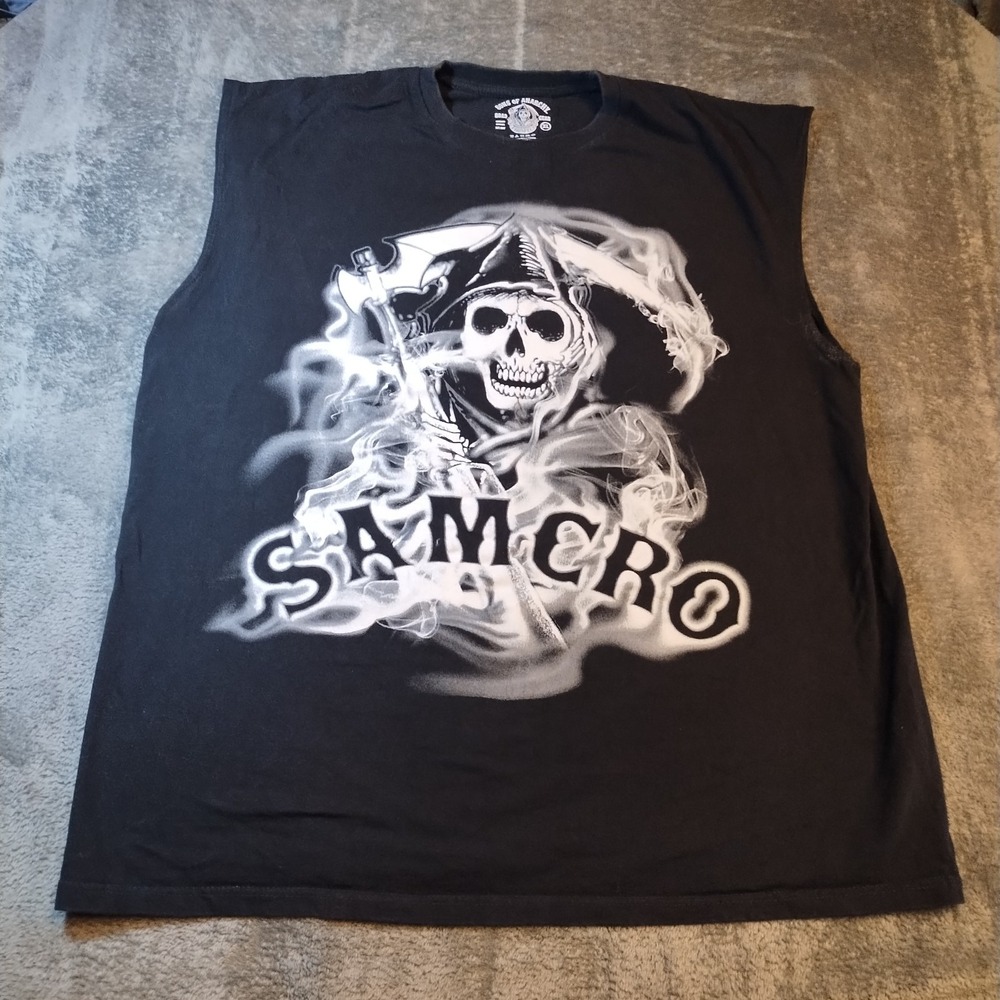 Sons Of Anarchy Samcro Tank Top Men's Sz XL Black Graphic Reaper Biker Jax